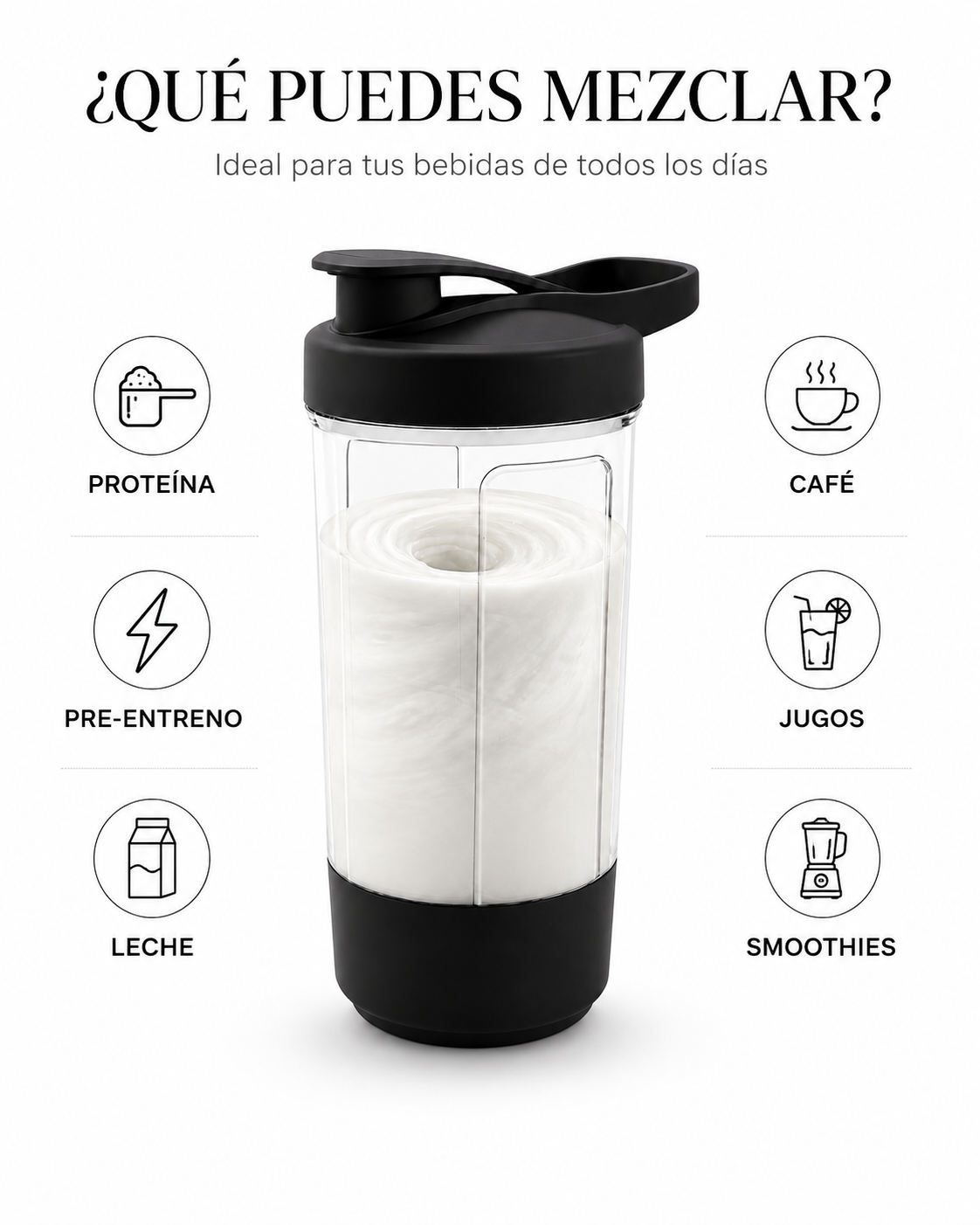 Shaker Automático ProFit 400 ml para Proteína, Pre-Entreno y Bebidas Fitness